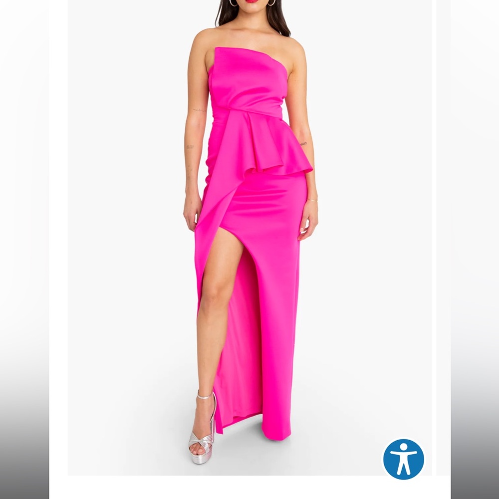 Pink black halo gown